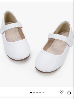 Girls Cream Mary Jane Flats with Strap